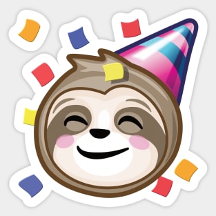 Celebration Sloth Face Sticker